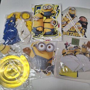 Yellow‎ Cartoon Party Supplies Decorations Birthday Banana Guys Cupcake Toppers